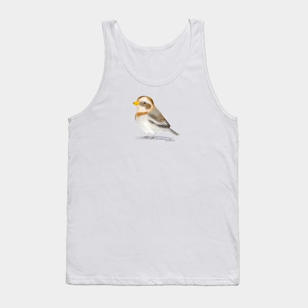 Snow Bunting Bird Tank Top by julianamotzko